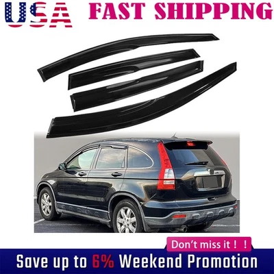 Fits 2007-2011 Honda CR-V CRV Window Visors Vent Sun Shade Rain Guards  - Изображение 1 из 4