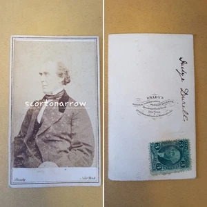 Retrato CDV del juez Edward Henry Durell por Brady Nueva York Louisiana década de 1870 - Imagen 1 de 3