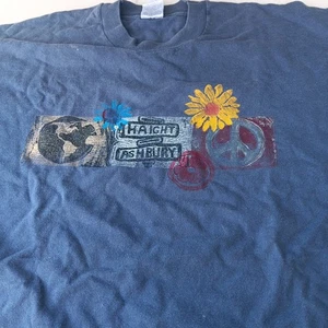 Vintage San Francisco Art T Shirt Mens XL Flowers Haight Ashbury Peace - Picture 1 of 11
