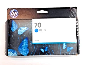 NEW Genuine HP 70 Cyan DesignJet Ink Cartridge C9452A (Exp. 2021) - Picture 1 of 5
