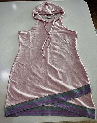 Venus Pink Sleeveless Hooded Dress Size L. - Image 1 of 4