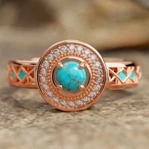 Elegant Rose Gold Plated Cubic Zirconia Rings Wedding Jewelry Women Size 6-10 - Picture 1 of 11