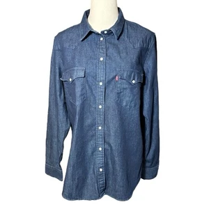 Levi's Dark Blue Denim Shirt Ladies XL - Picture 1 of 7