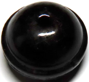 ANTIGUO BOTÓN "SILBATO" PORCELANA NEGRO CARBÓN MACIZO - 5/8" - Imagen 1 de 3