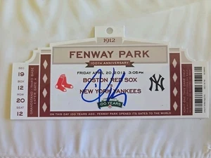 2012 Fenway Park 100 Anniversary Ticket Red Sox  4/20/12 Signed Kevin Millar  - Picture 1 of 2