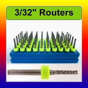 50 PCS 3/32" Diamond Pattern PCB Router Bit 1/8" Shank Fish Tail CNC FR4 G10 - Picture 1 of 4