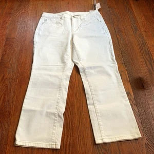 Belle by Kim Gravel Petite Damen weiß Denim Spandex Jeans Gr. 10P Capri neu ohne Etikett - Bild 1 von 13