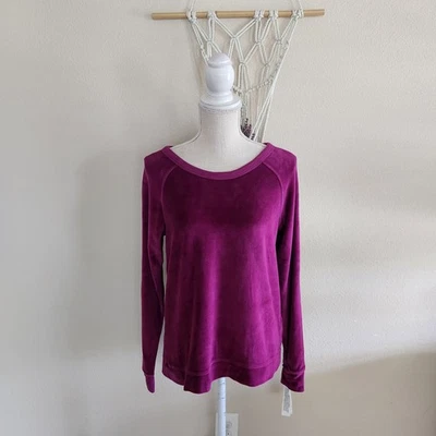 Sudadera raglán de terciopelo púrpura manga larga Wilt para mujer talla XS NUEVA CON ETIQUETAS $150 Foto 1 de 4