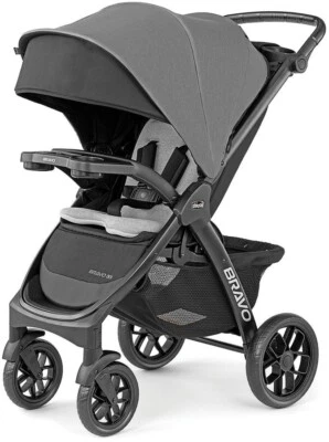 Chicco Bravo LE ClearTex Quick-Fold Stroller Pewter New w/ Free Ground Shipping - Image 1 of 4