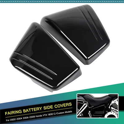 Gloss Black Left &Right Fairing Battery Side Covers For Honda VTX1800C VTX1800C2 Foto 1 de 4