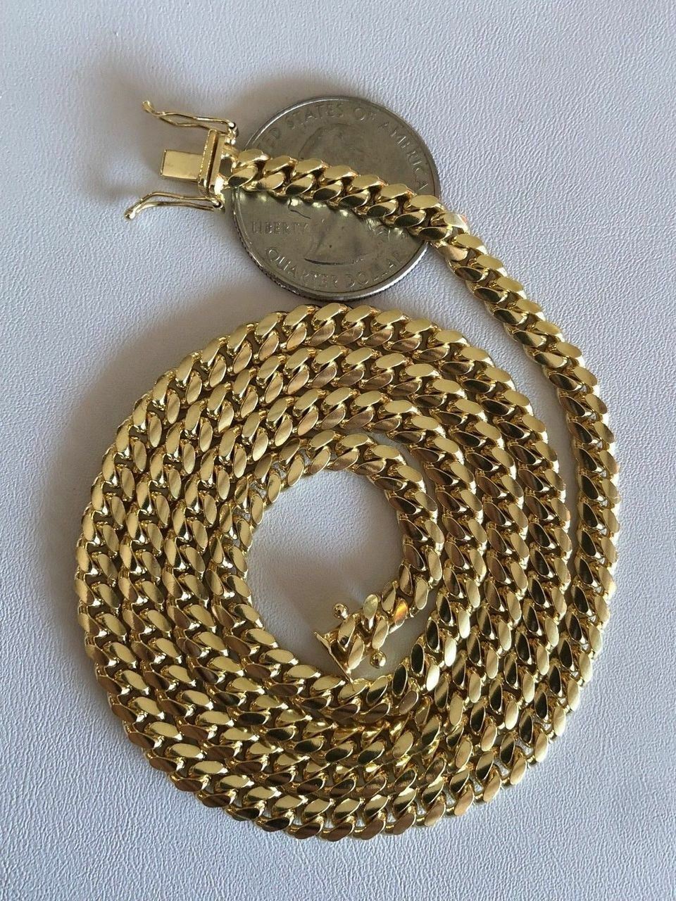 Men's Solid 14k Yellow Gold Miami Cuban 