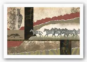 Impresión artística del Serengeti cebras Joseph Poirier 24x36 - Imagen 1 de 1