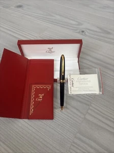CARTIER BALLPOINT STYLO BILLE LOUIS COMPOSITE NOIRE BLACK ST170026 PRE-OWNED - Picture 1 of 9