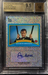 2013 Topps Moonraker James Bond Roger Moore /75 Diamond Sparkle BGS 9.5 Auto 10! - Picture 1 of 2