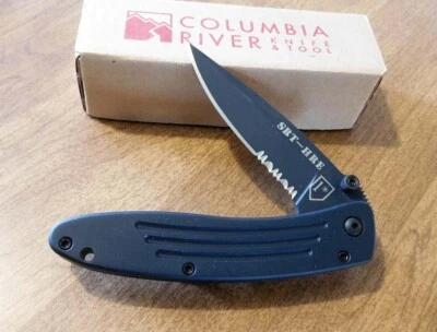 COLUMBIA RIVER CRKT 7012LE Nuevo Cuchillo/Cuchillos Hoja Serr Aluminio Negro Apache II Foto 1 de 2