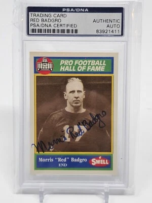 1991 Enor Morris Red Badgro AUTO SIGNED Autograph Autographed Card PSA/DNA NFL - Image 1 of 2