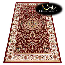 AMAZING NATURAL WOOL Rugs NAIN Frame Rosette claret exclusive best carpets
