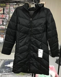 Eddie Bauer Classic Feather Down Parka Hooded Black Coat Sz M NEW - Picture 1 of 11