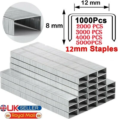 1-10000pc 8mm Staples Staple Gun Tacker Pack(1000) Upholstery Stapler UK - Image 1 of 4