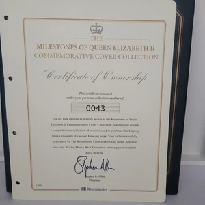 Milestones of her Majesty of Queen Sappire jubilee stamps coins cover. COA - Picture 1 of 23