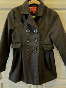 Dollhouse Brand Girls Peacoat Coat Sz XL 7 Lined Black 2 pockets RN# 98790 - Picture 1 of 9