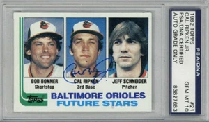 CAL RIPKEN JR. SIGNED 1982 TOPPS #21 BASEBALL CARD PSA AUTO GRADE 10 PSA/DNA - Picture 1 of 2