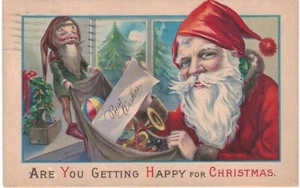 Elfo Verde Natalizio Giocattoli Babbo Natale Get Happy Stetcher 68 B 1910 - Foto 1 di 2