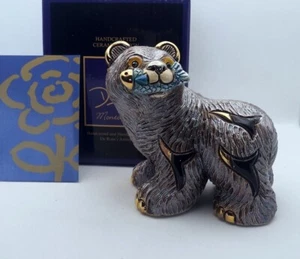 Neu De Rosa Rinconada Figur Grizzlybär mit Fisch DeRosa - Bild 1 von 4