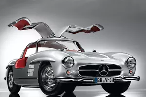 Mercedes Benz 300 SL Gullwing: lona galería de impresión de metal - póster FujiFilm LRG - Imagen 1 de 48