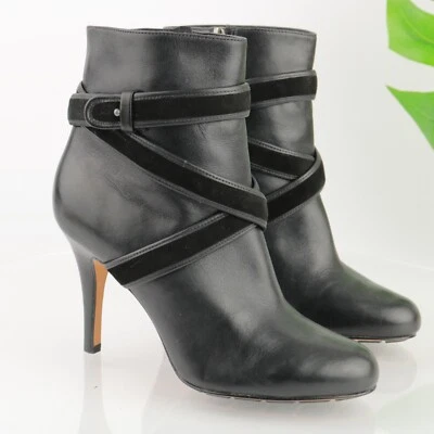 Bota Cole Haan Feminina Air Talia Tamanho 9 Couro Preto Salto Alto Moda Botinha - Imagem 1 de 4