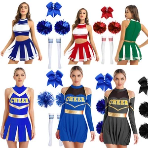 Womens Cheerleader Costume High School Girl Halloween Party Cheerleading Outfit - Picture 1 of 141