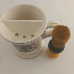 Vintage Shaving Mug & Brush Americana 44/875 Mug Solid Set Brush - Picture 1 of 13