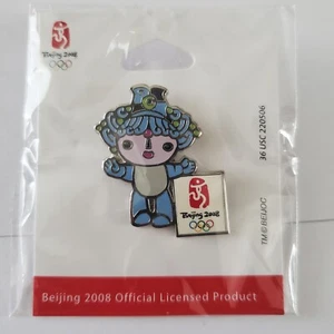 2008 Peking Olympische Spiele Maskottchen Beibei Pin blau Neu im Paket - Bild 1 von 3