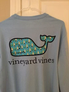 Vineyard Vines Men's Beer & Lime Whale Fill Pocket L/S T-Shirt Blue Medium NWT - Picture 1 of 6