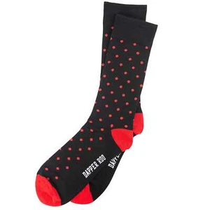 Calcetines de bambú negros con punto rojo manchado de Dapper Roo - Imagen 1 de 2