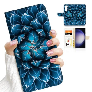 ( For Samsung S24+ / S24 Plus ) Flip Case Cover AJ23769 Blue Flower - Picture 1 of 7