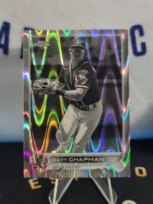2022 Topps Chrome Black And White Ray Wave Matt Chapman #168 - Image 1 of 2