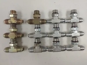 6803-08-08-08 1/2" JIC TO 1/2" JIC TO 1/2" NPT ORB STEEL TEES (LOT OF 12) - Picture 1 of 4