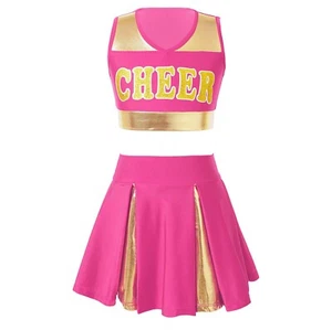 Kids Cheer-leading Uniform Girls Cheer Leader Cosplay Costumes Fancy Dress - Picture 1 of 89
