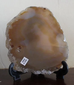 Quality Agate With Display Stand Natural Geology Mineral Stone Amber D-242 - Picture 1 of 2