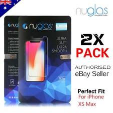 2 x GENUINE NUGLAS Tempered Glass Screen Protector For Apple iPhone XS MAX