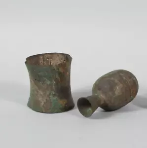 Bracciale cinese cinese in bronzo dorato e vaso bulbo dinastia Han ca. 206 a.C. - 220ad - Foto 1 di 24