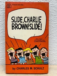 1968 Slide Charlie Brown! Slide Vol 2 By Charles Schulz Fawcet Crest Books - Picture 1 of 8