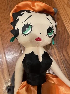 Vintage Betty Boop Stoff Halloween Puppe 17" orange Kostüm Kleid Fledermaus Spinne 2003 - Bild 1 von 10