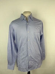 ZEGNA Men's Purple/Light Blue Striped Cotton Dress Shirt EUR L $495 - Picture 1 of 11