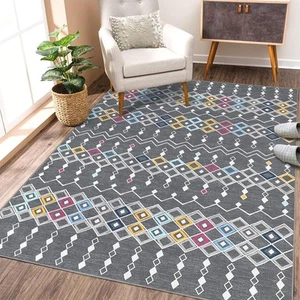 Area Rug 5x7 Washable Rug Non-Slip Backing Living Room Rug Indoor Soft Vintag... - Picture 1 of 8
