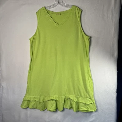 Vestido drapeado verde sin mangas Fresh Produce para mujer dobladillo con volantes 3 veces bueno Foto 1 de 4