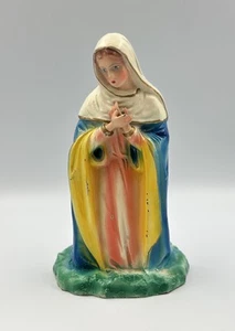 Pottery Virgin Mary NATIVITY ITALY Madonna Figure CHRISTMAS Easter “as Is” - Picture 1 of 17
