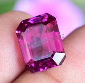 Natural Rhodolite Garnet Raspberry Emerald 9.50 Ct Certified Loose Gemstone - Picture 1 of 8