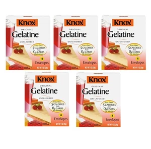 5 BOXES Knox Original Unflavored Gelatine, 4 ct. Packets - Picture 1 of 5